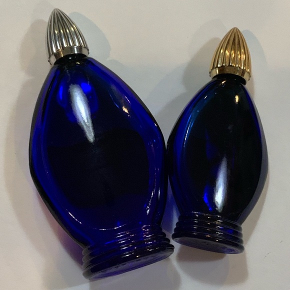 Evening In Paris Bottle Cobalt Blue Glass Lot Vintage 40s - Picture 4 of 4